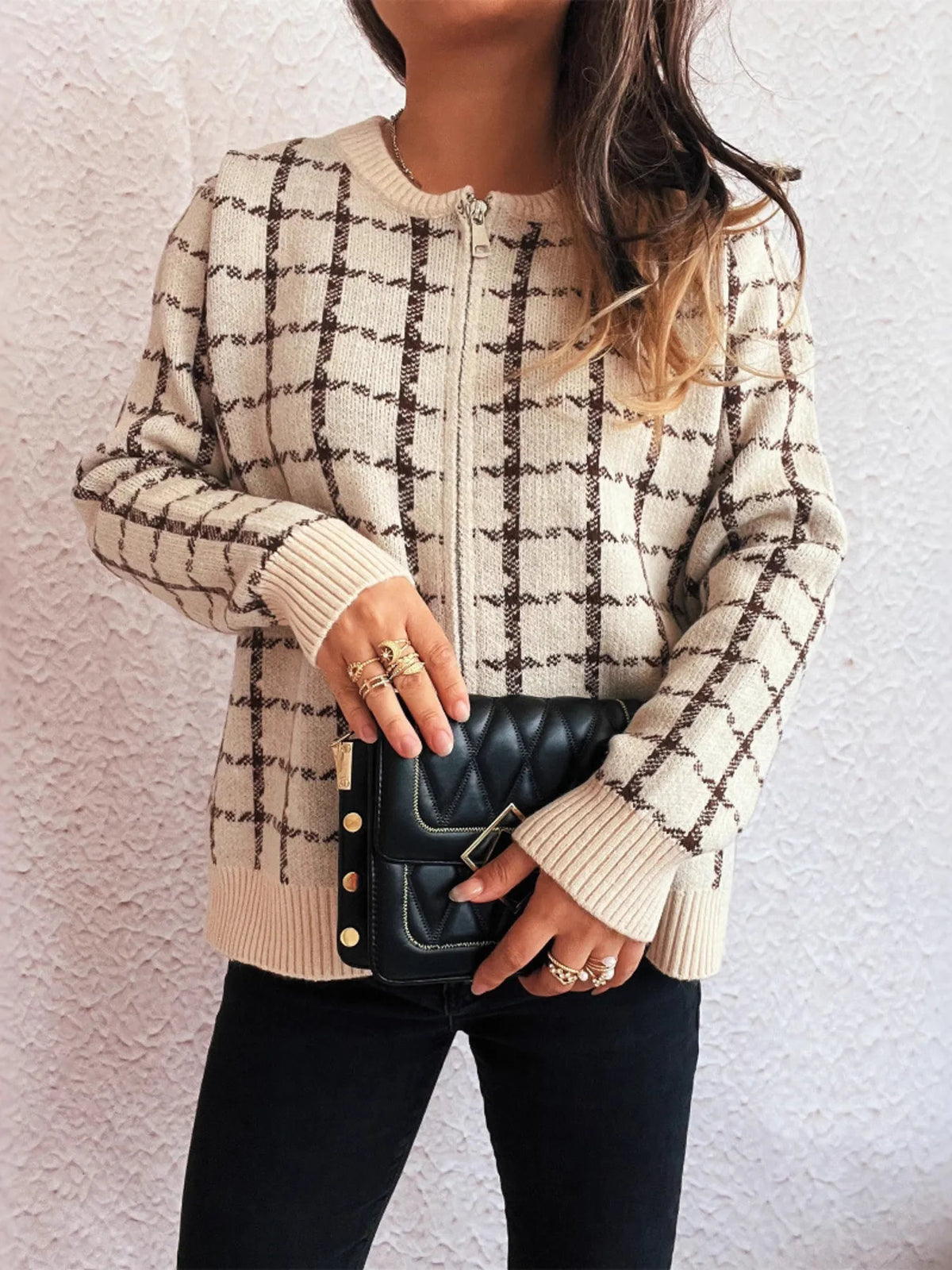 Holly rutig cardigan