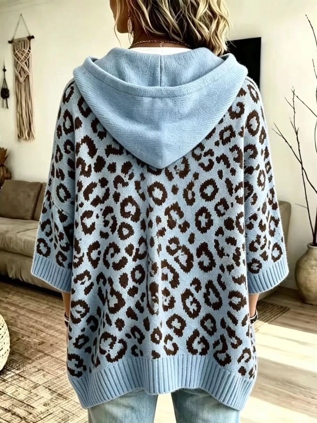 Frauke leopardmönstrad hoodie