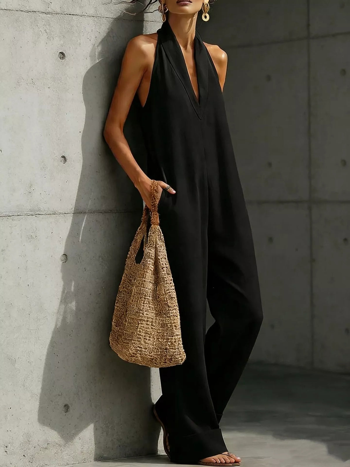 Alanis jumpsuit med halterneck