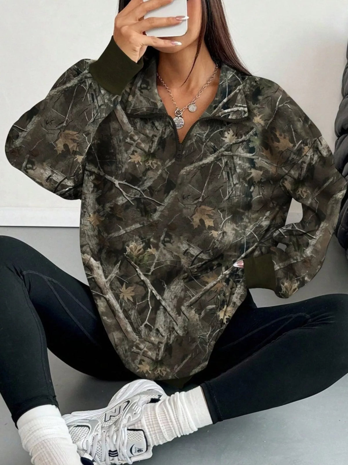 Flora mönstrad sweatshirt