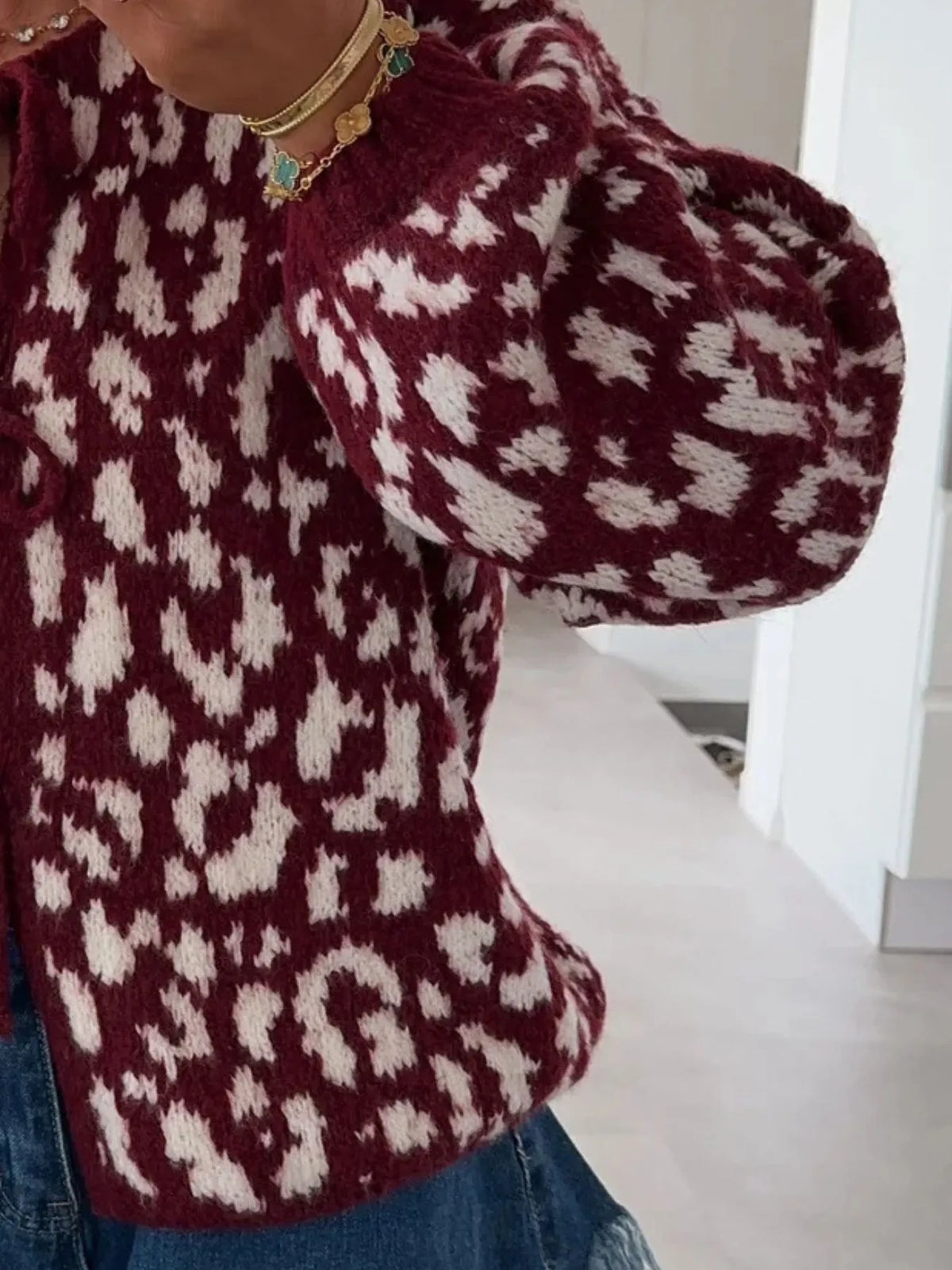 Irja leopardmönstrad cardigan