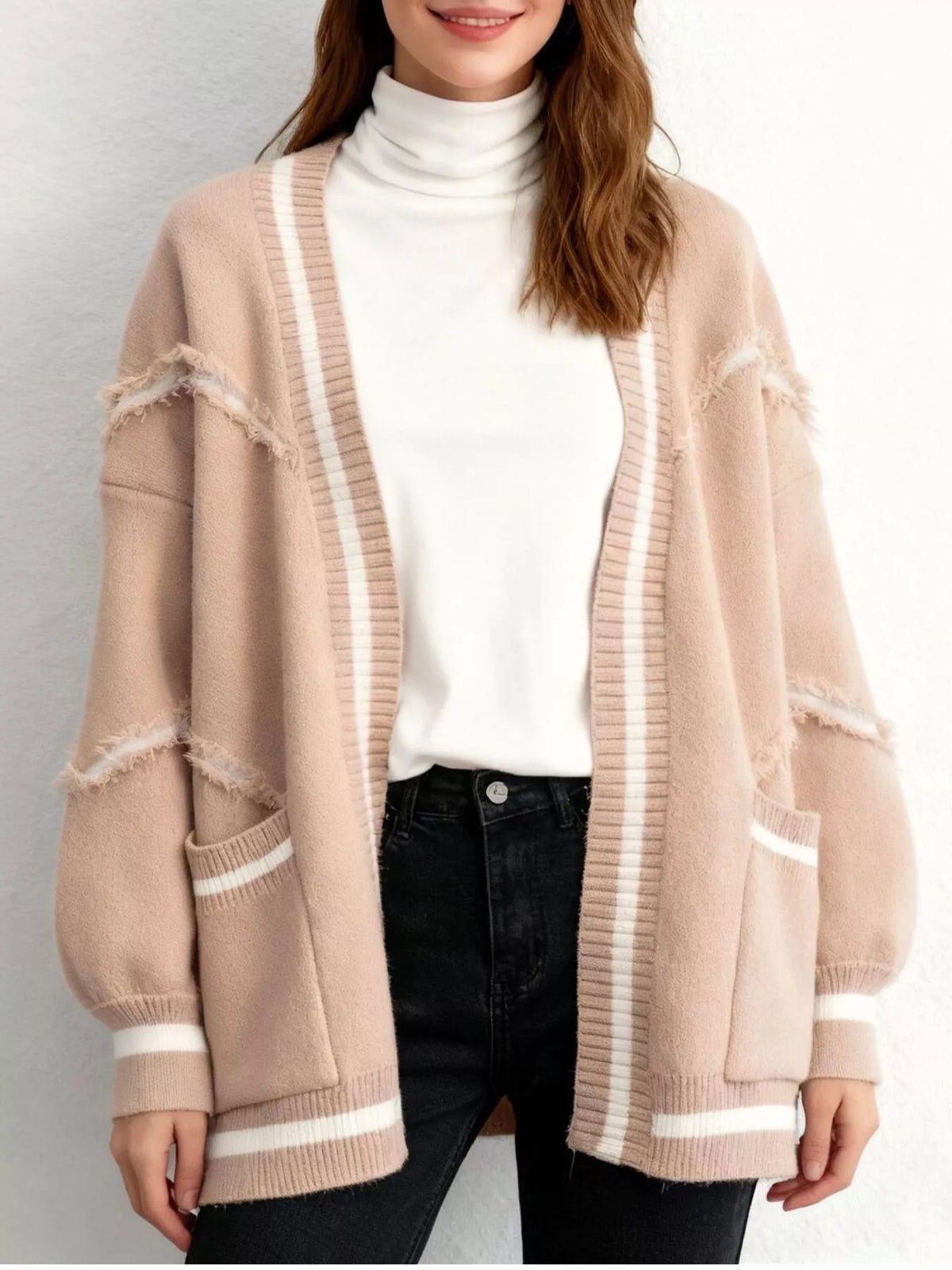 Alani oversize cardigan, blekrosa