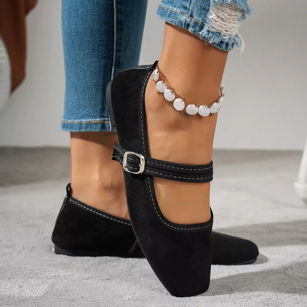 Gabi slip-ons med fyrkantig tå