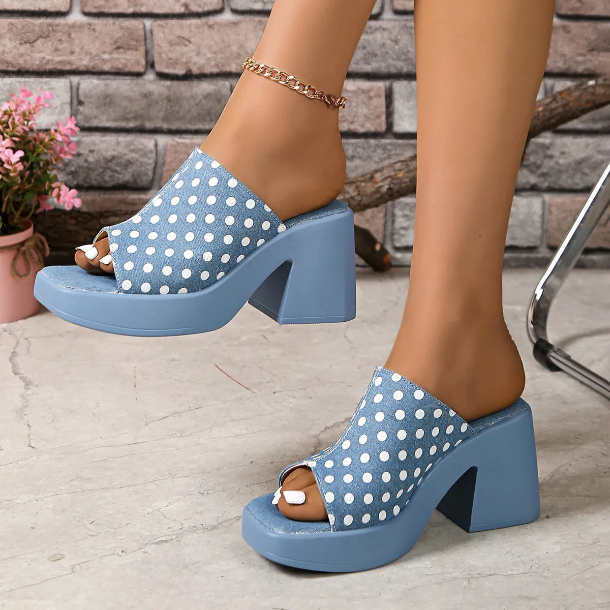Vivien sandaler i denim