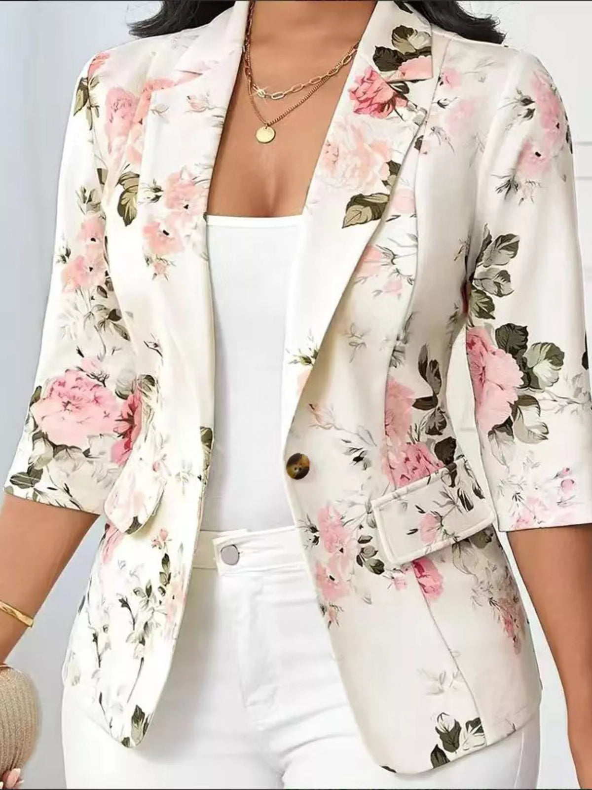 Ulvhild blommig jacka, rosa