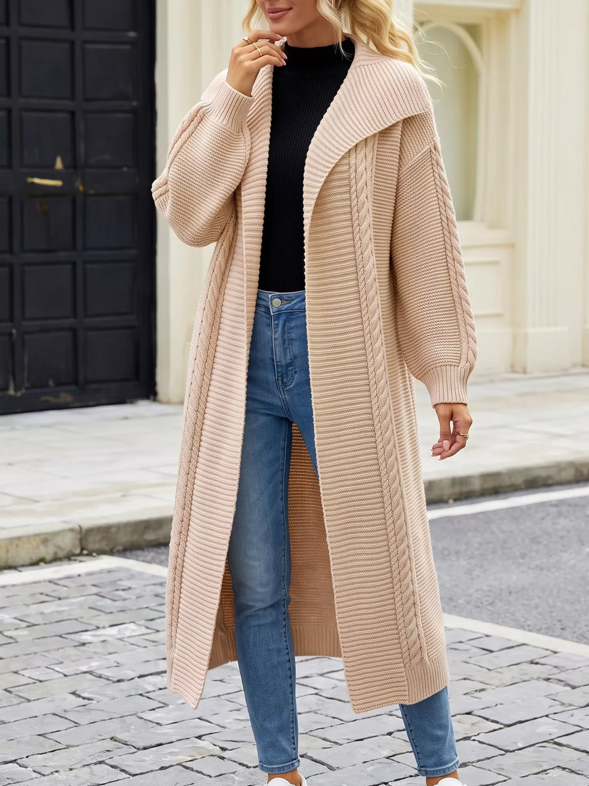 Maria kabelstickad cardigan