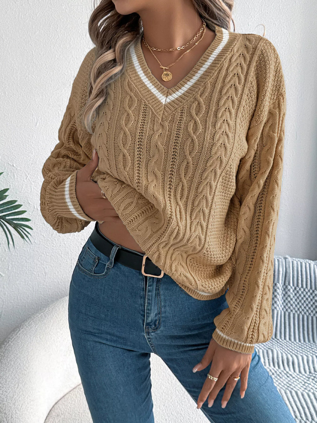 Desirée kabelstickad tröja