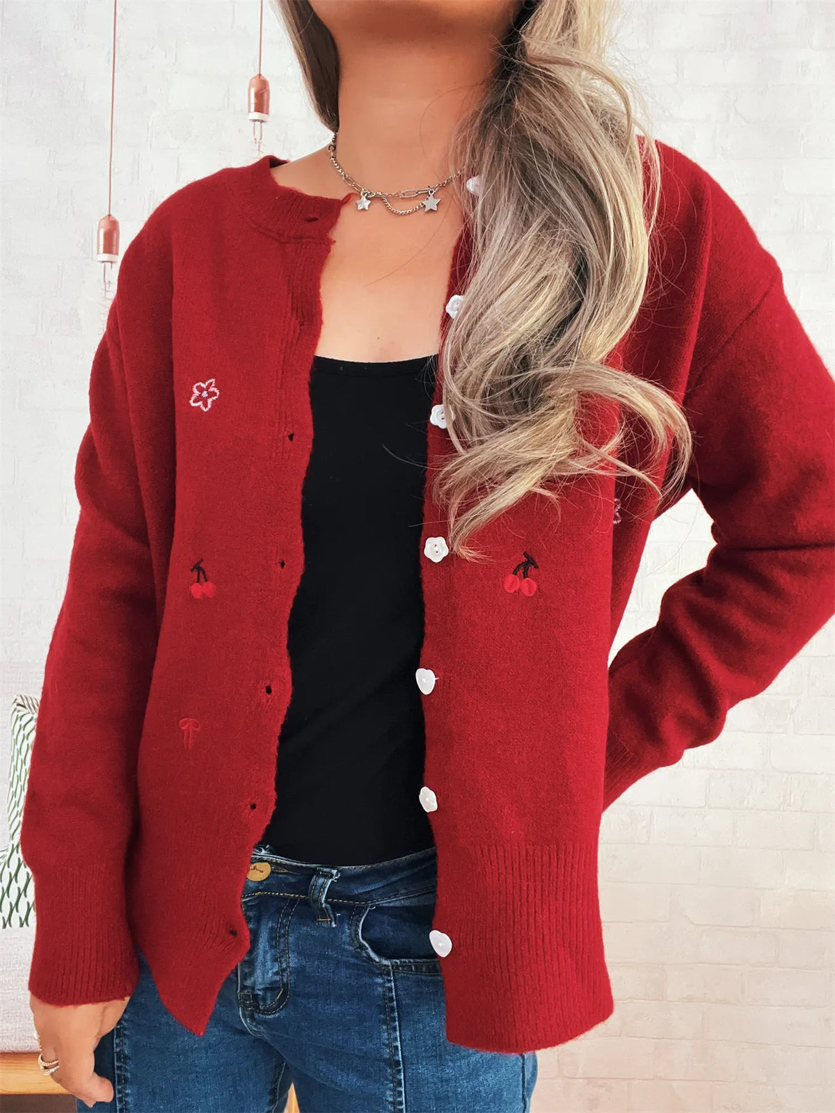 Angie ribbstickad cardigan