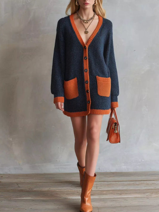 Yngvild cardigan med färgblock