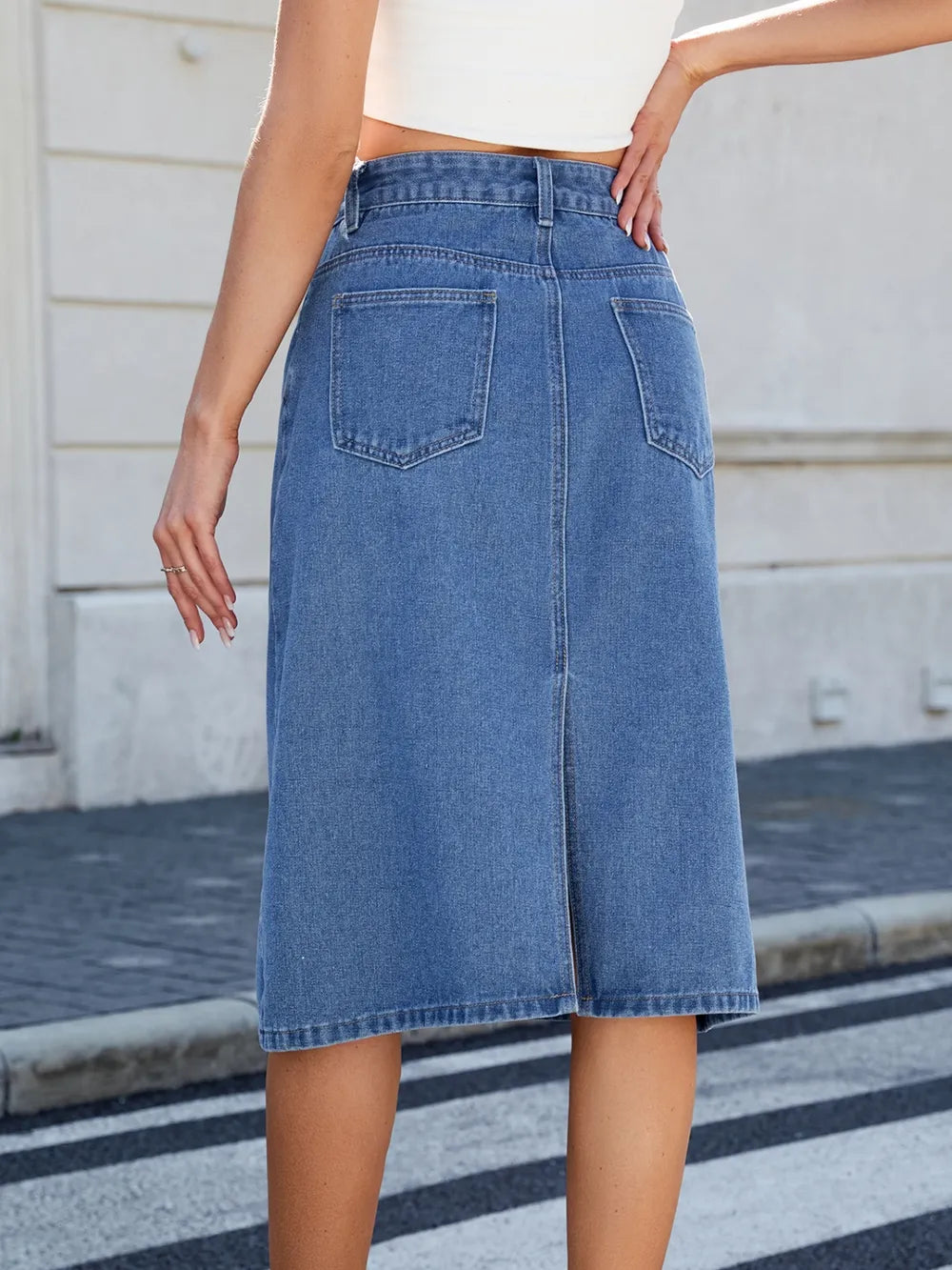 Maj midikjol i denim