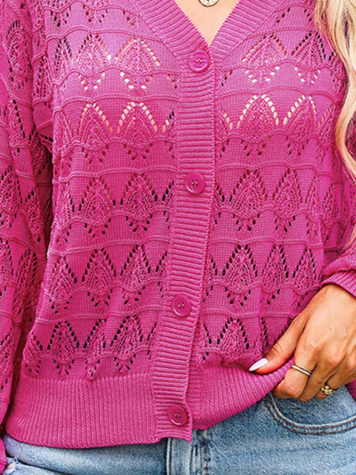 Rhea hålstickad cardigan