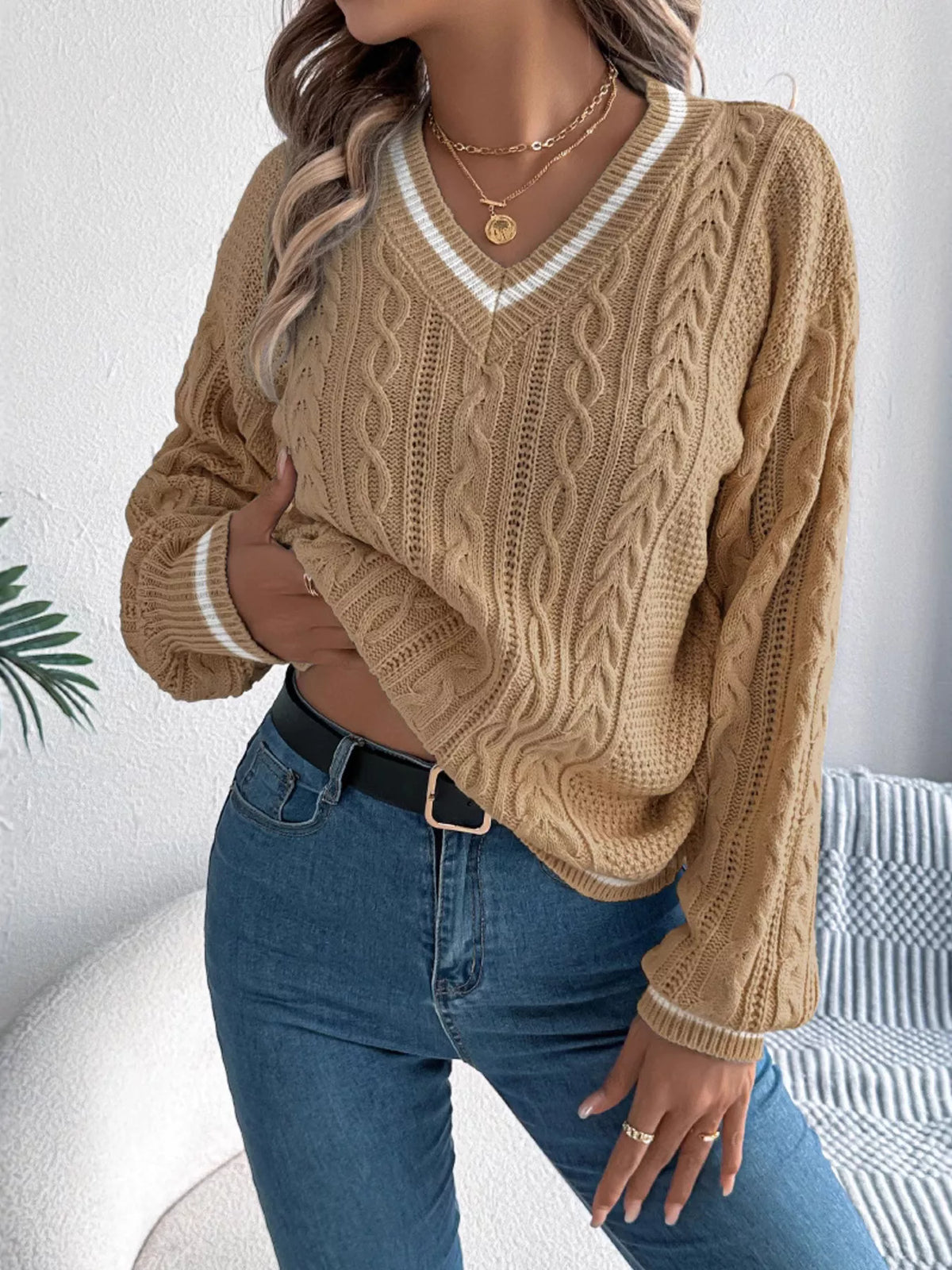Desirée kabelstickad tröja