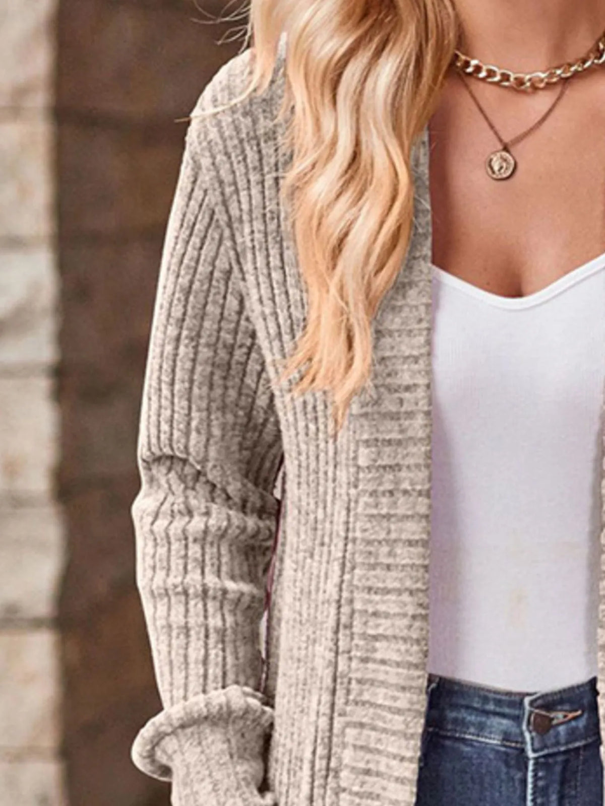 Nadja ribbstickad cardigan