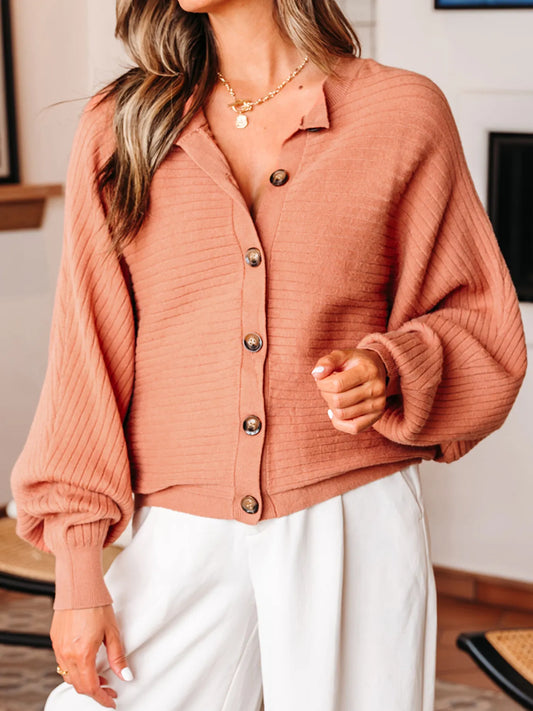Jacinta croppad cardigan, korallröd