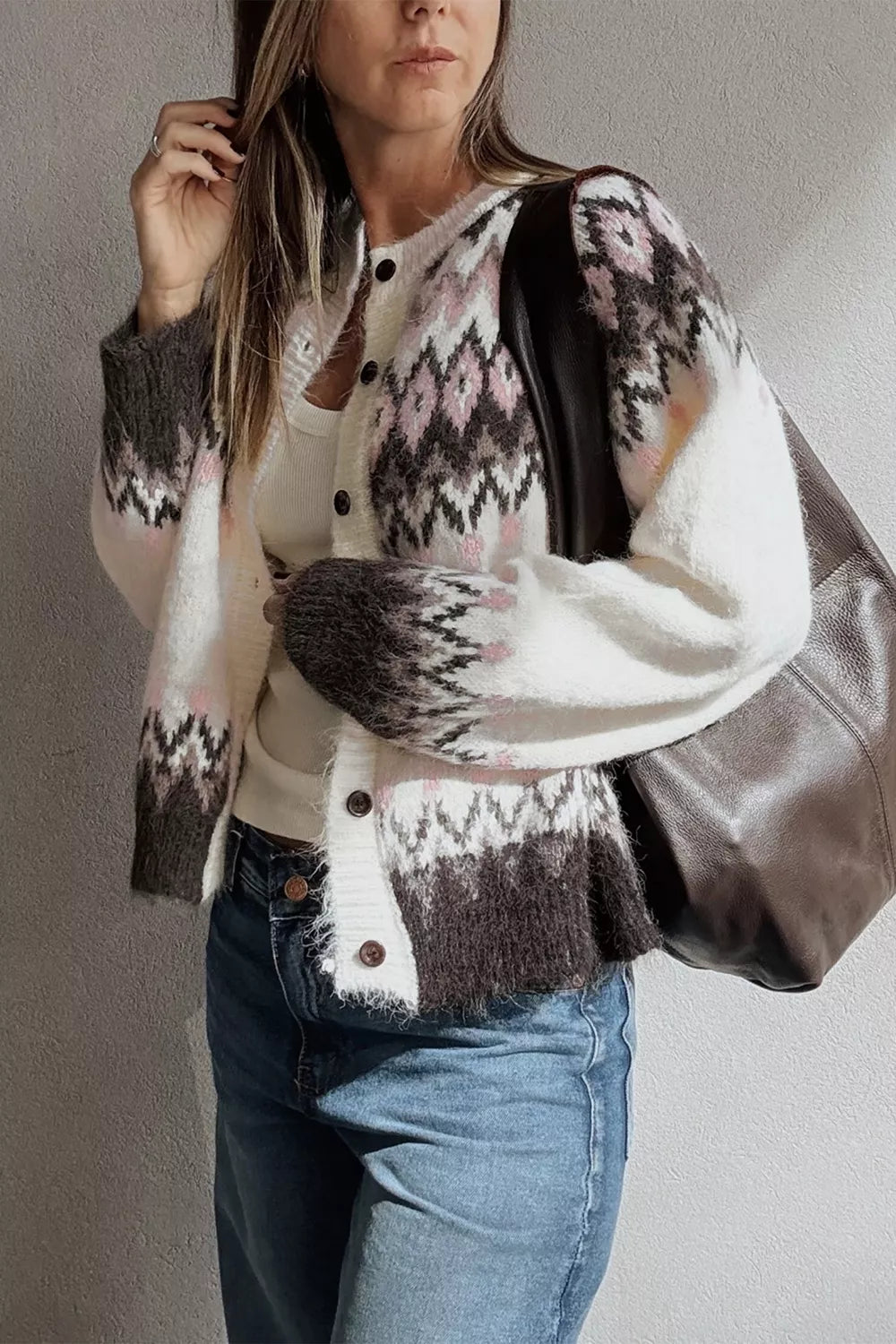 Sigurlaug geometrisk cardigan