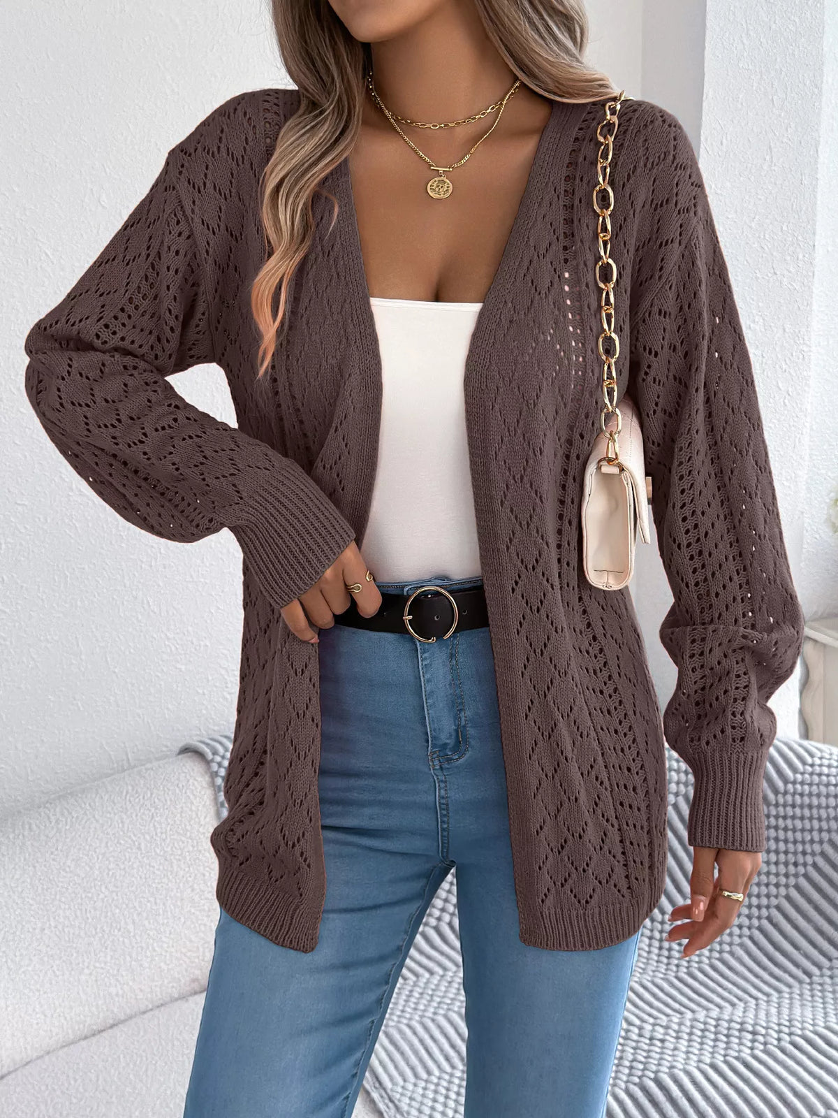 Calanthe hålstickad cardigan