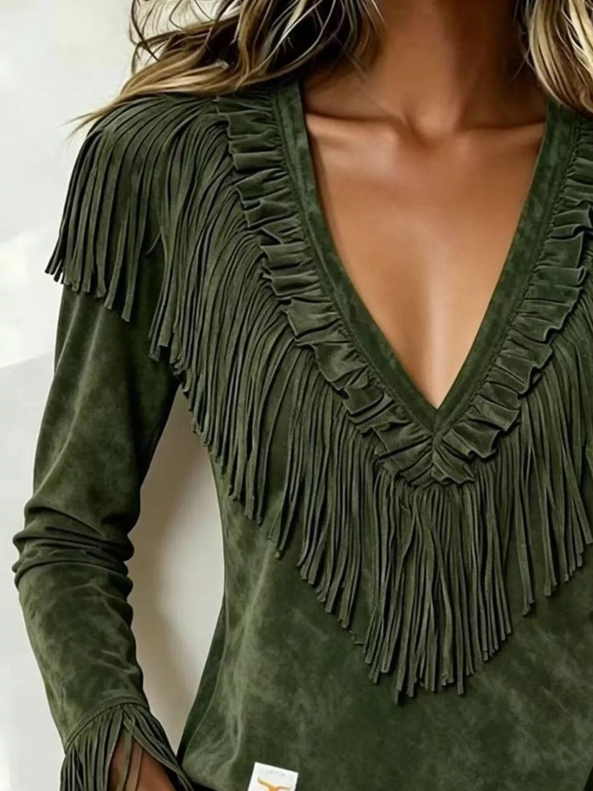Edda blus med fransar