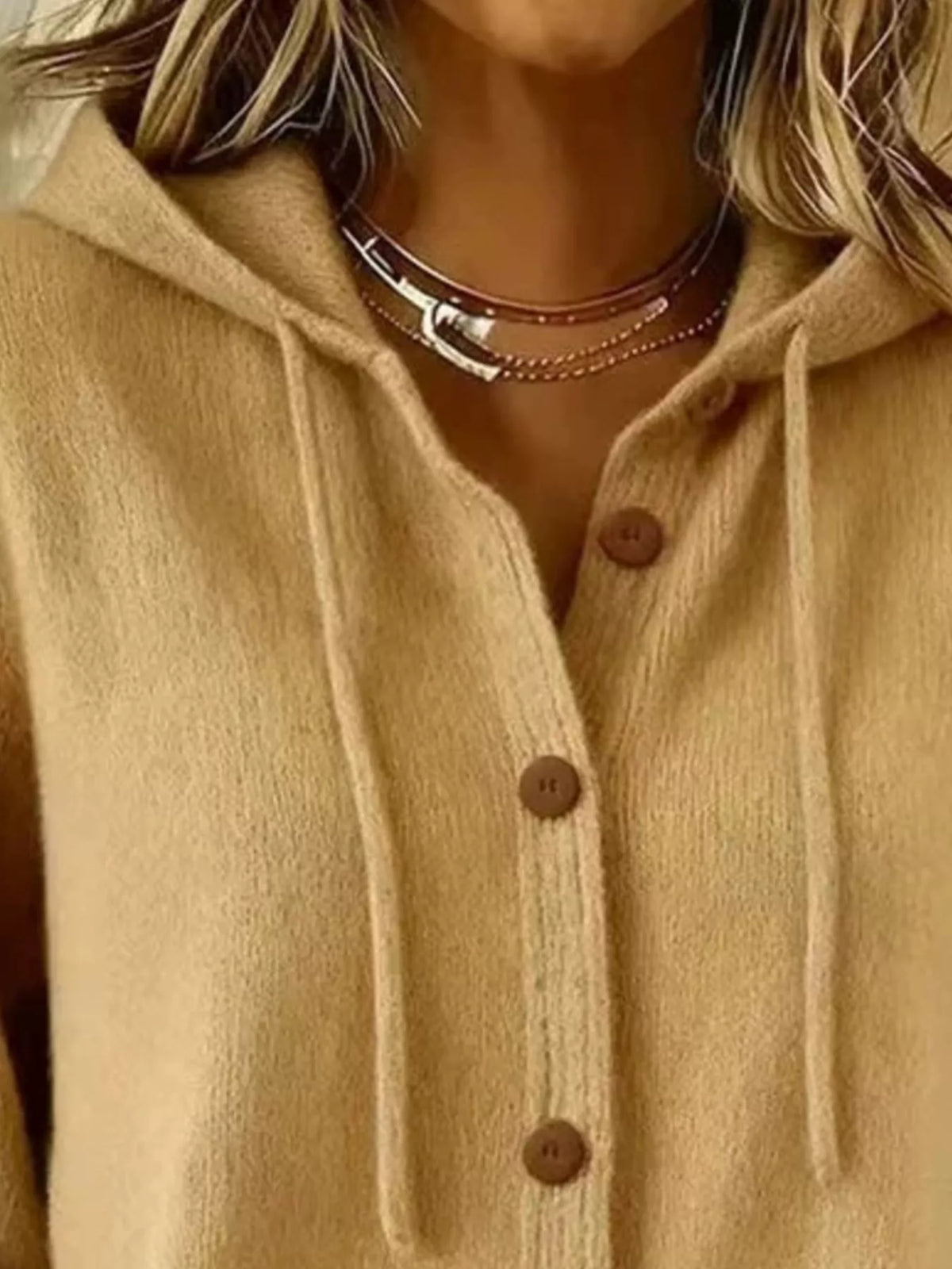 Serena cardigan med huva