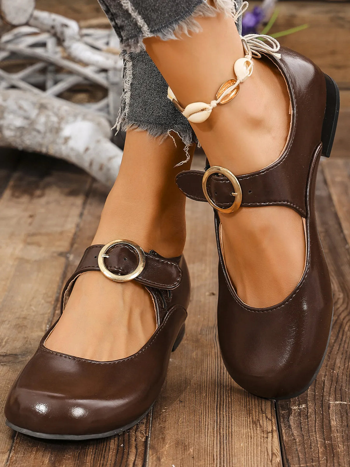 Nicoletta loafers i läderlook