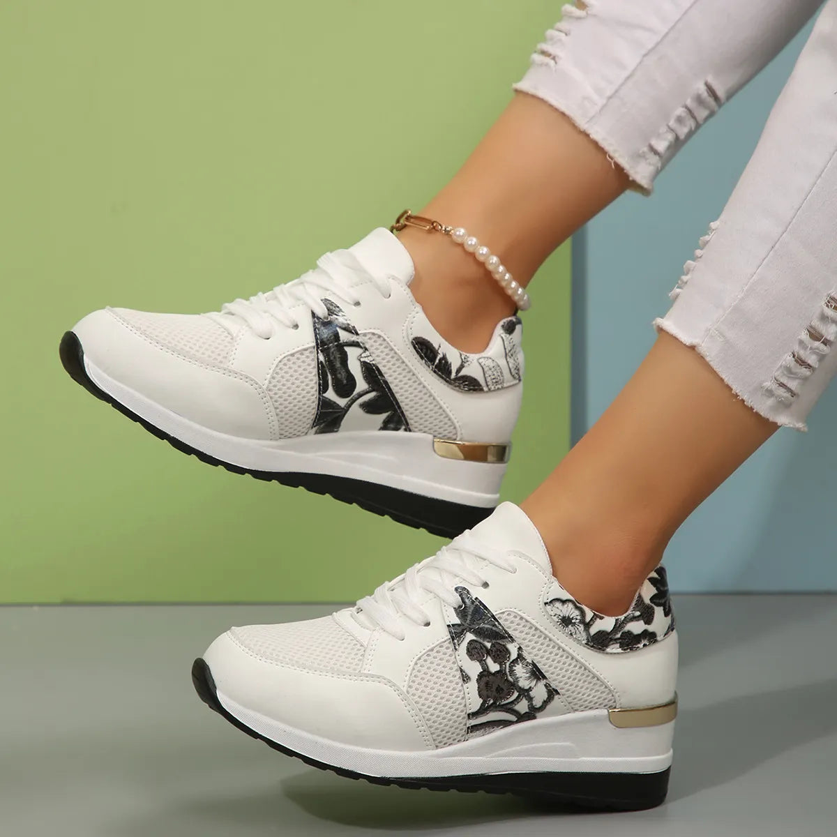 Melody sneakers med kilklack