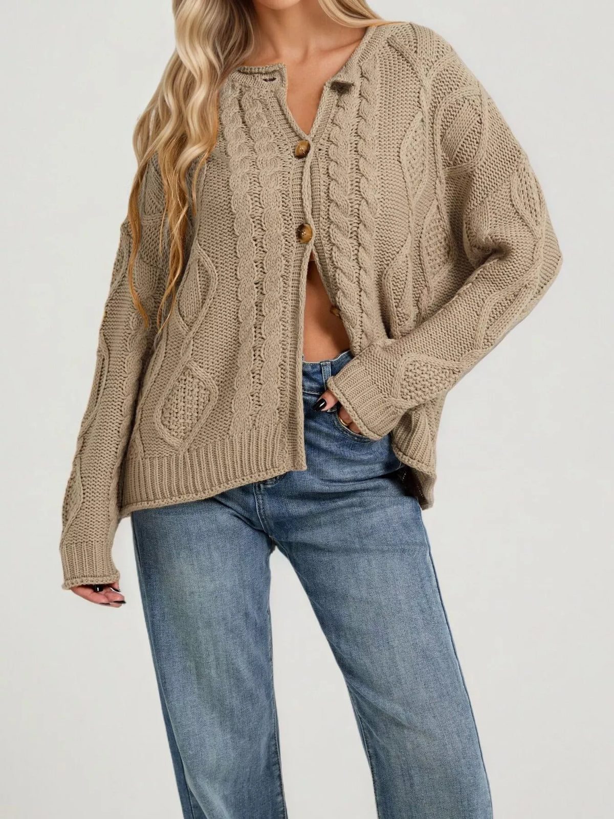 Marianne kabelstickad cardigan