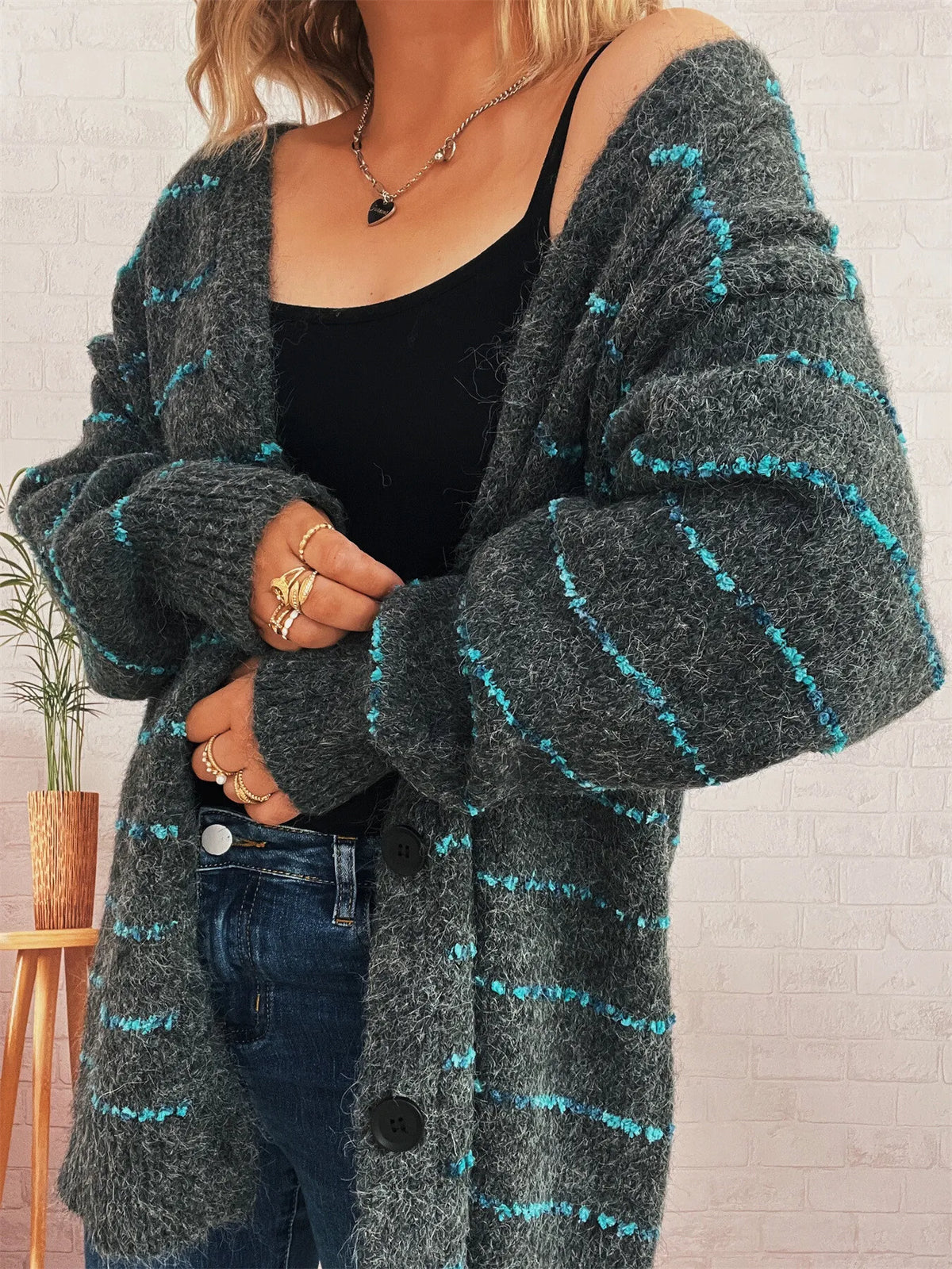 Saskia randig cardigan