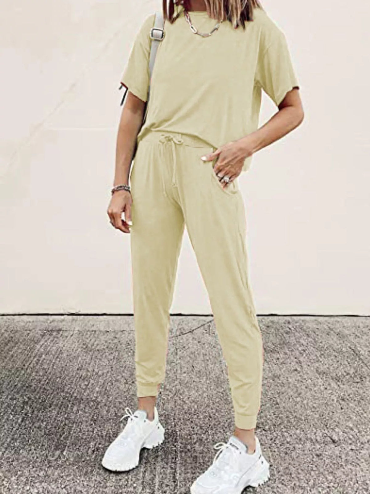Nerys ankellångt set, aprikos