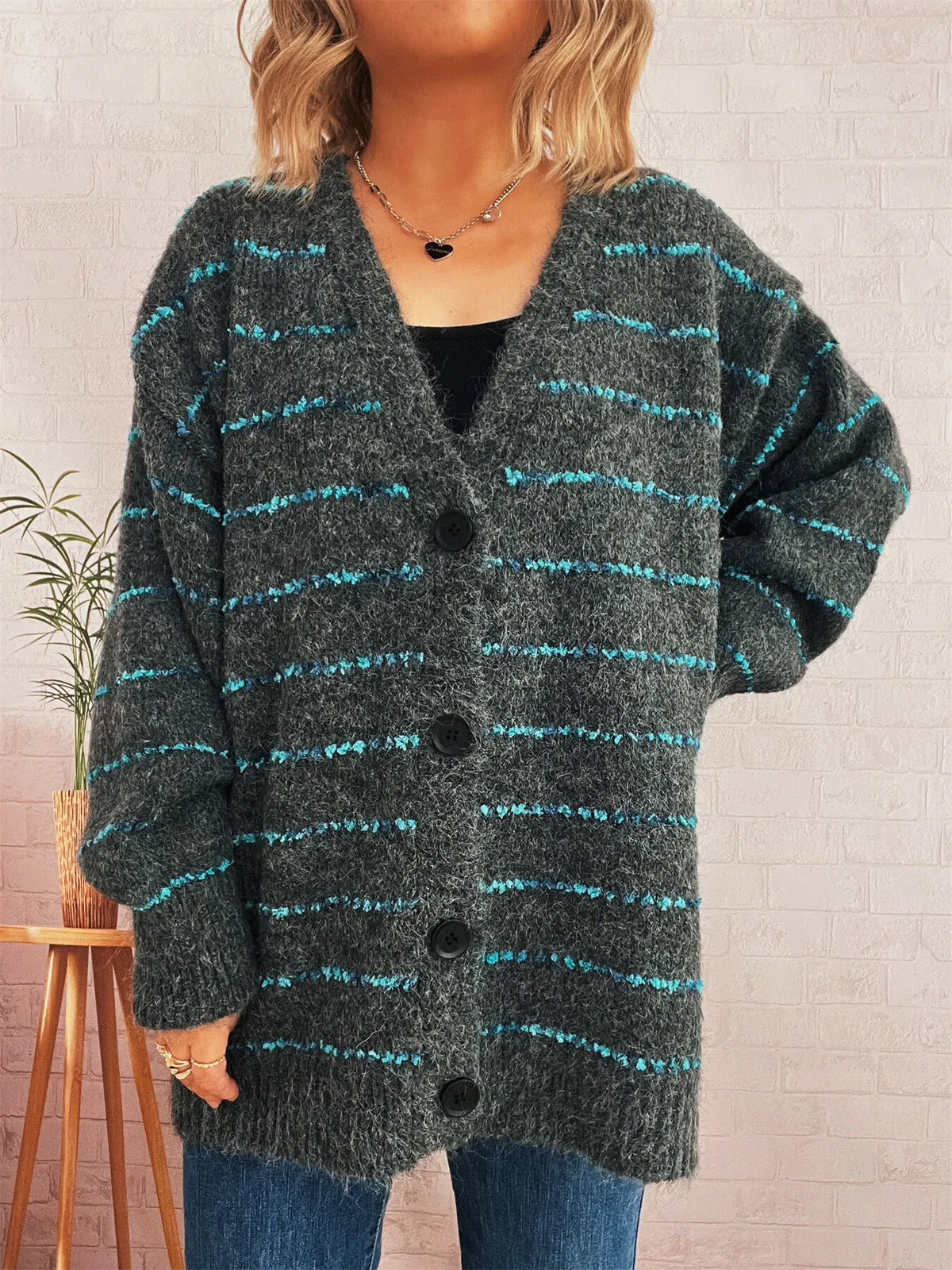 Saskia randig cardigan