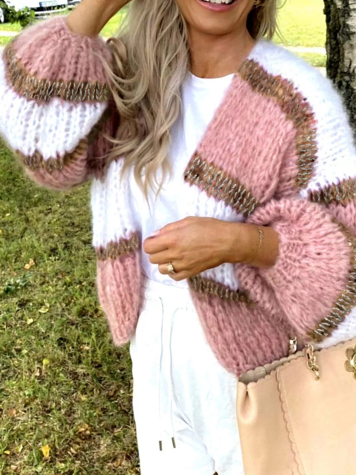 Kristy cardigan med färgblock