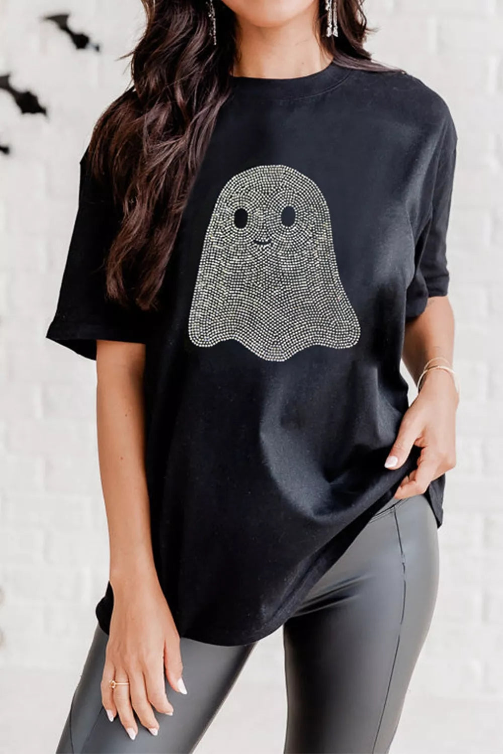 Charlotte t-shirt med strass, svart