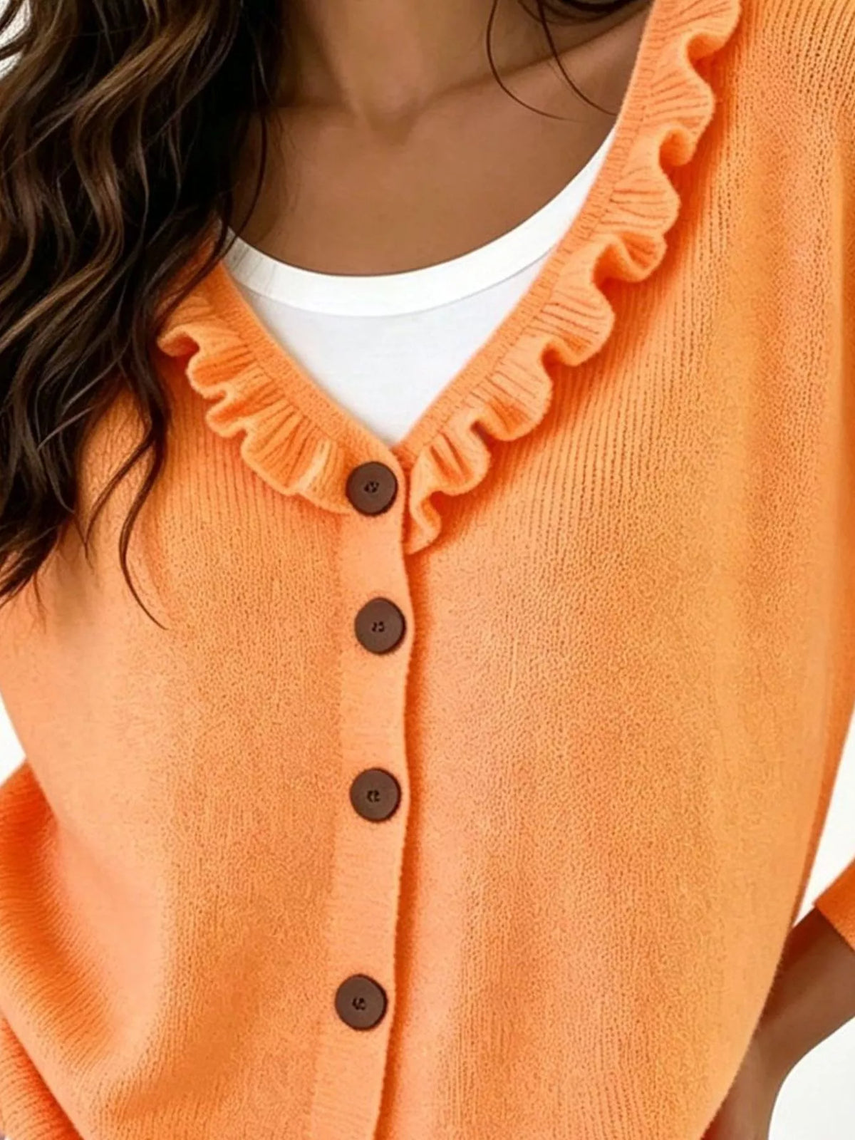 Amabel cardigan med volangkrage