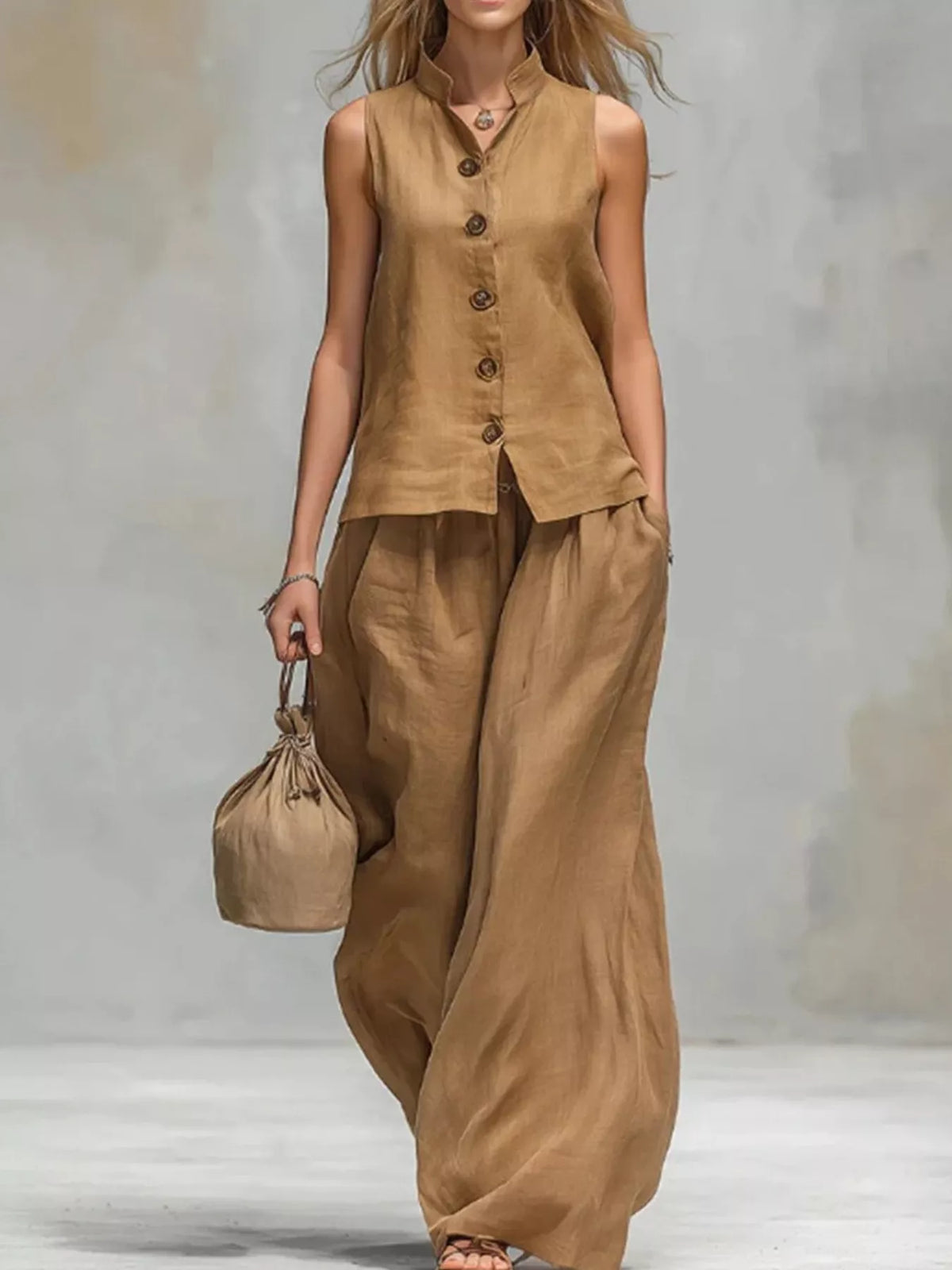 Ondine ärmlöst set, brun