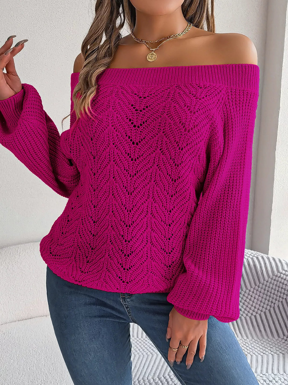 Elina off-shoulder tröja