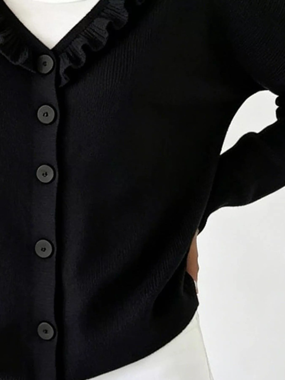 Amabel cardigan med volangkrage