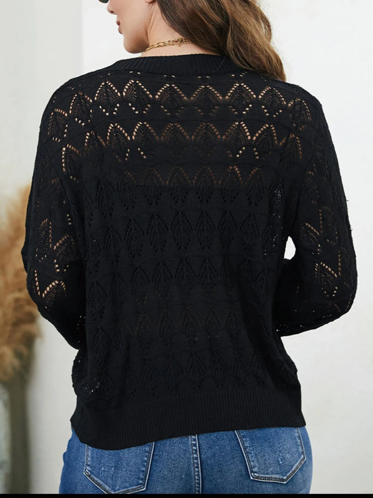 Rhea hålstickad cardigan