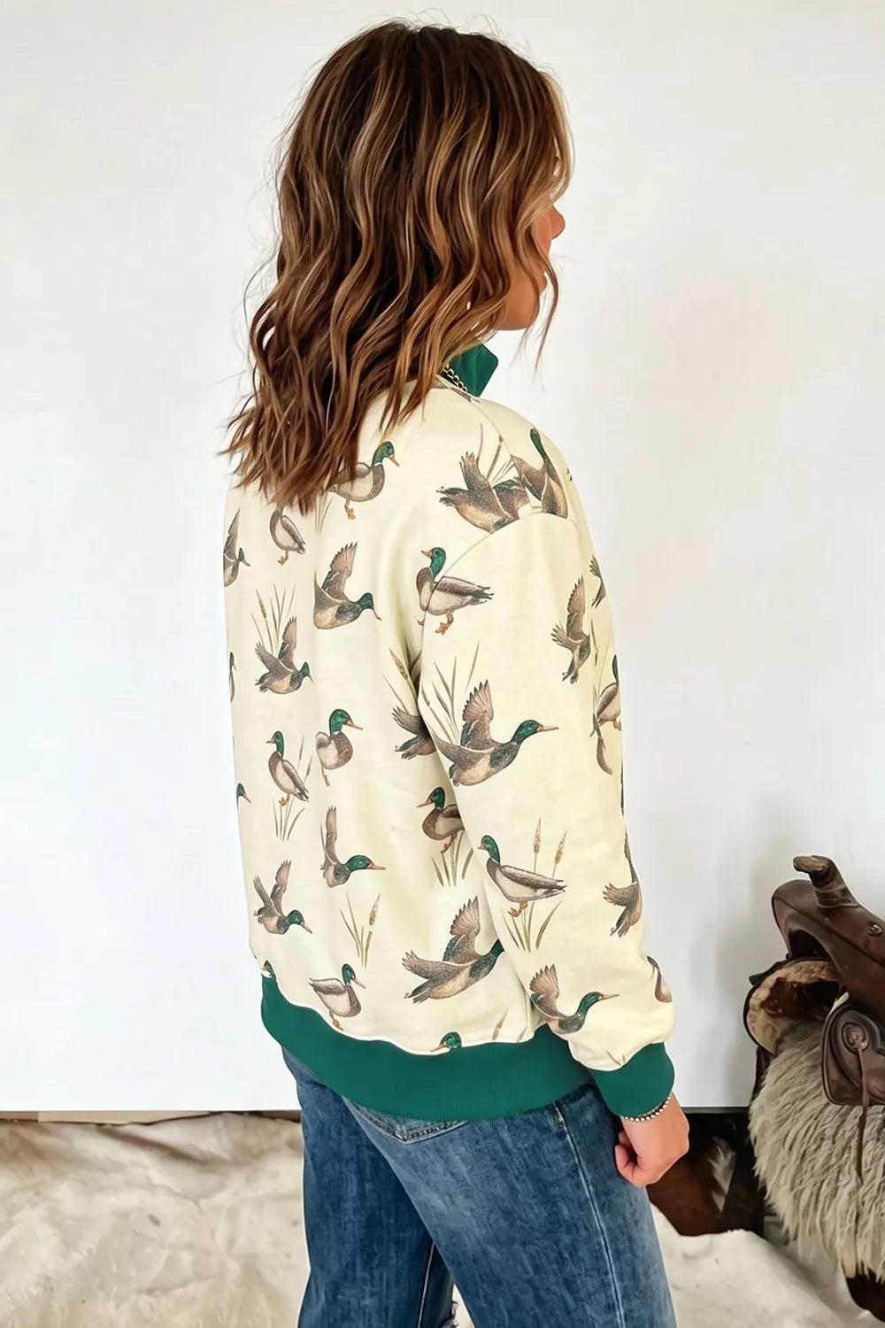 Beda sweatshirt med ankmotiv
