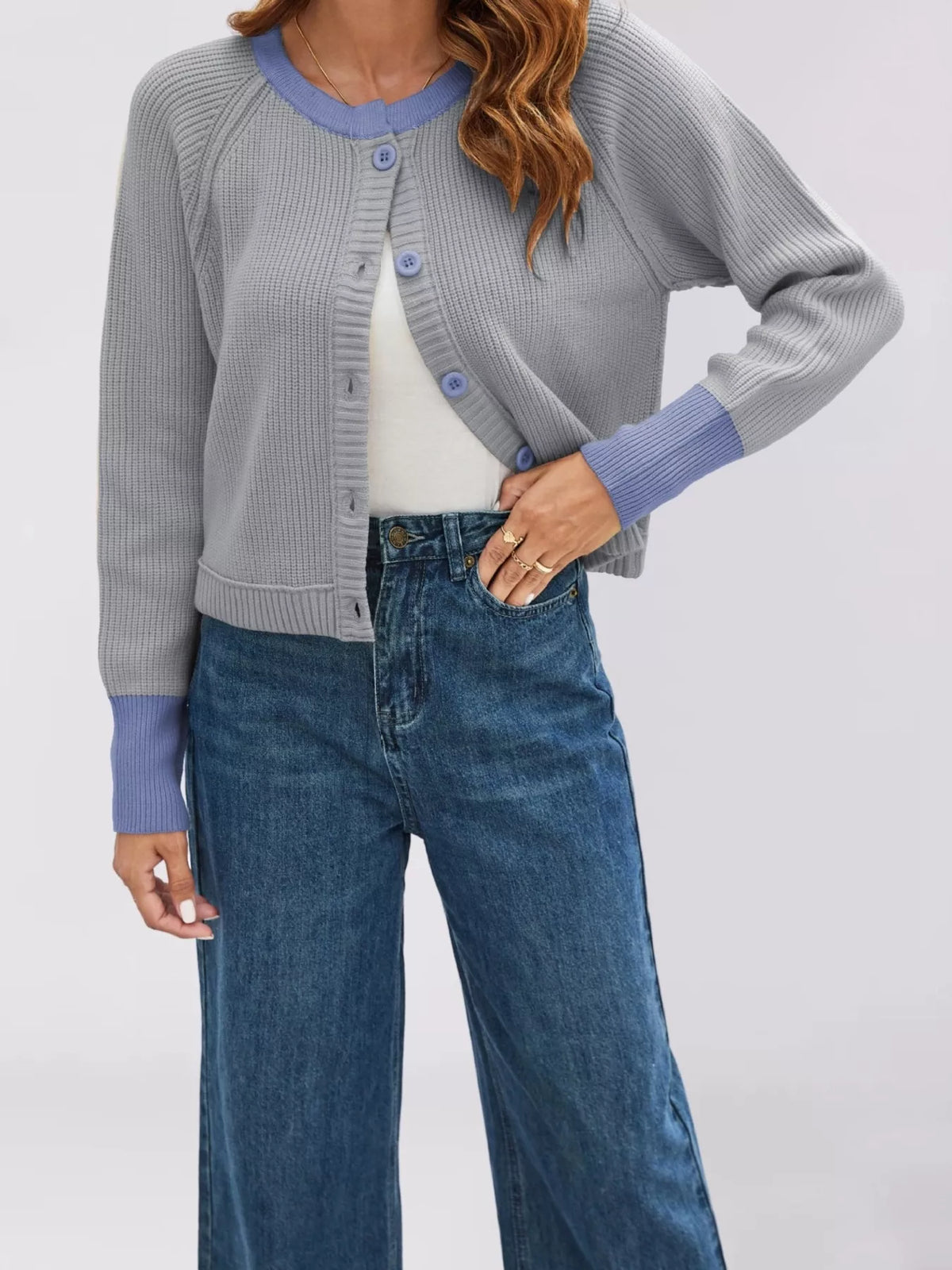 Sabrina cardigan med färgblock
