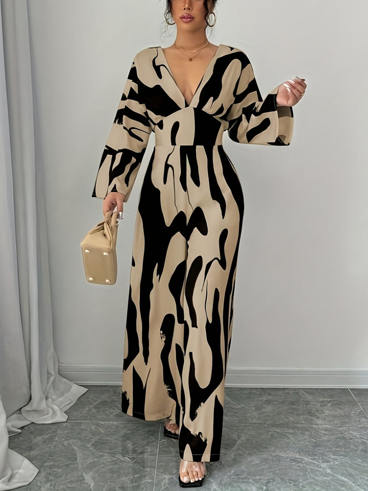 Albina jumpsuit med abstrakt tryck