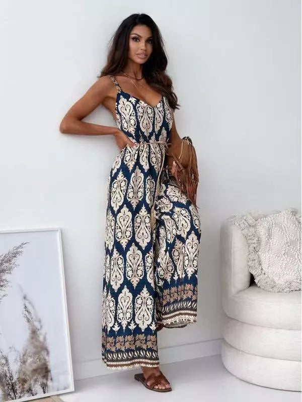 Azura jumpsuit med smala axelband, sandgrå