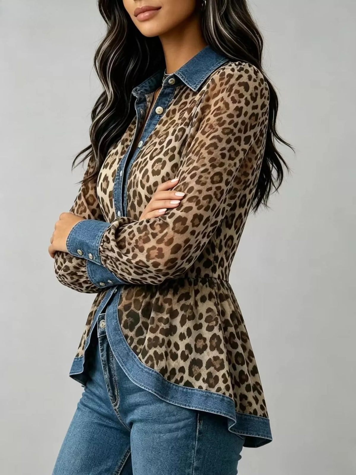 Cordelia leopardmönstrad skjorta