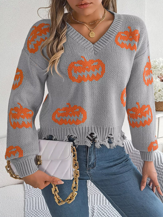 Doris tröja med pumpamotiv, grå