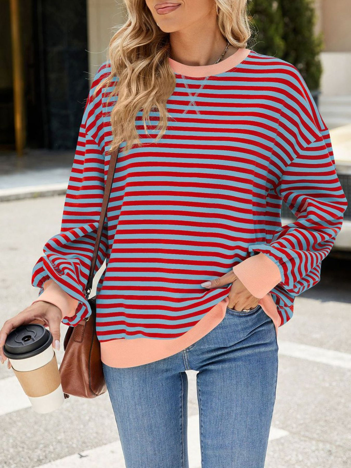 Alvhild randig sweatshirt