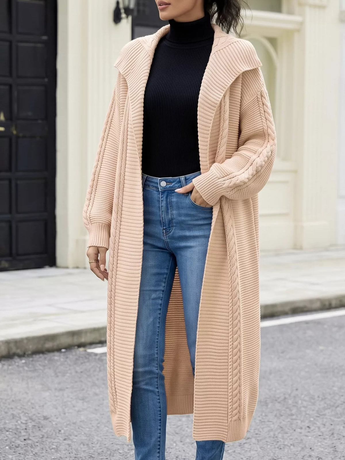 Maria kabelstickad cardigan