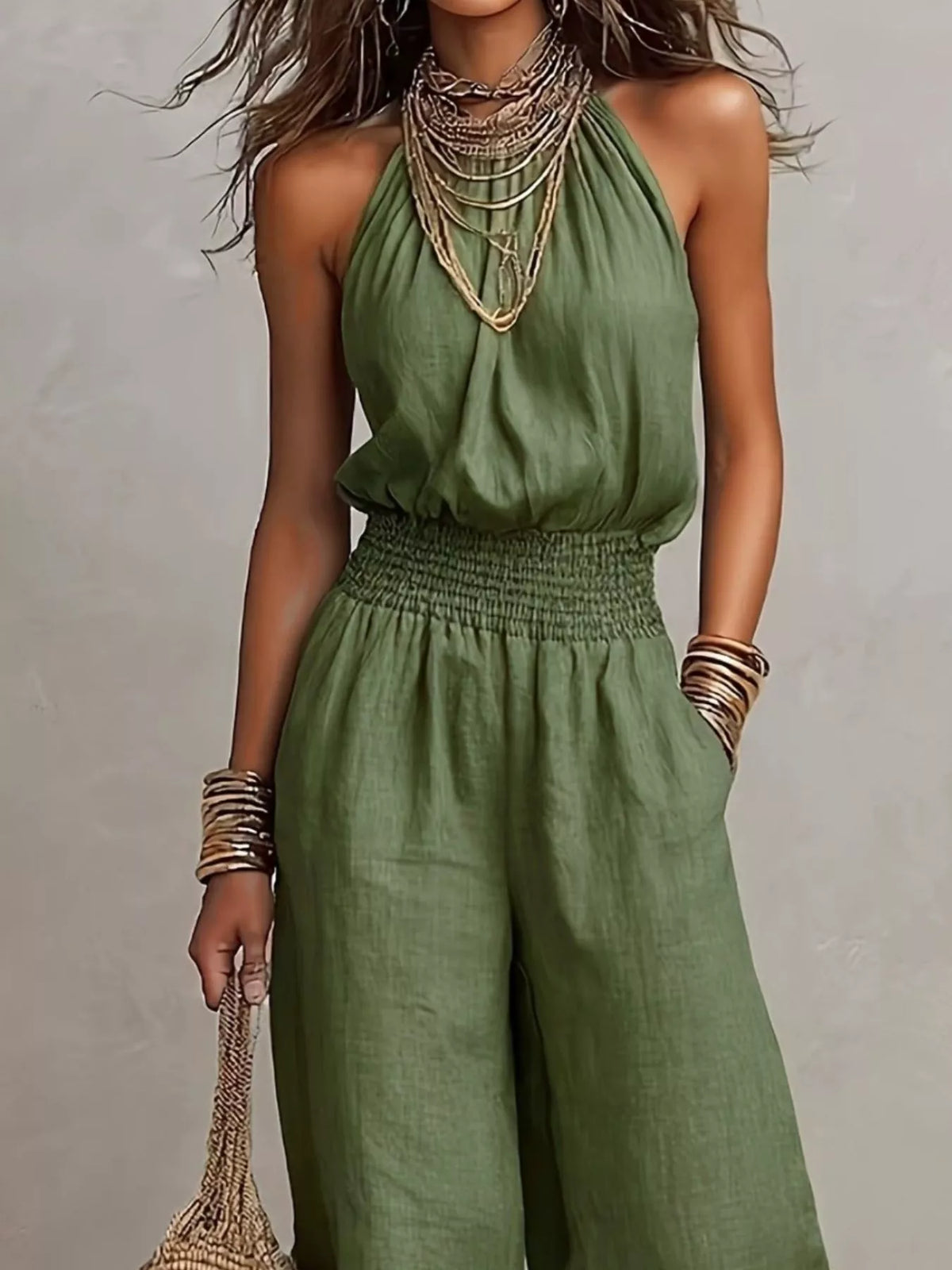 Gwyneth jumpsuit med halterneck