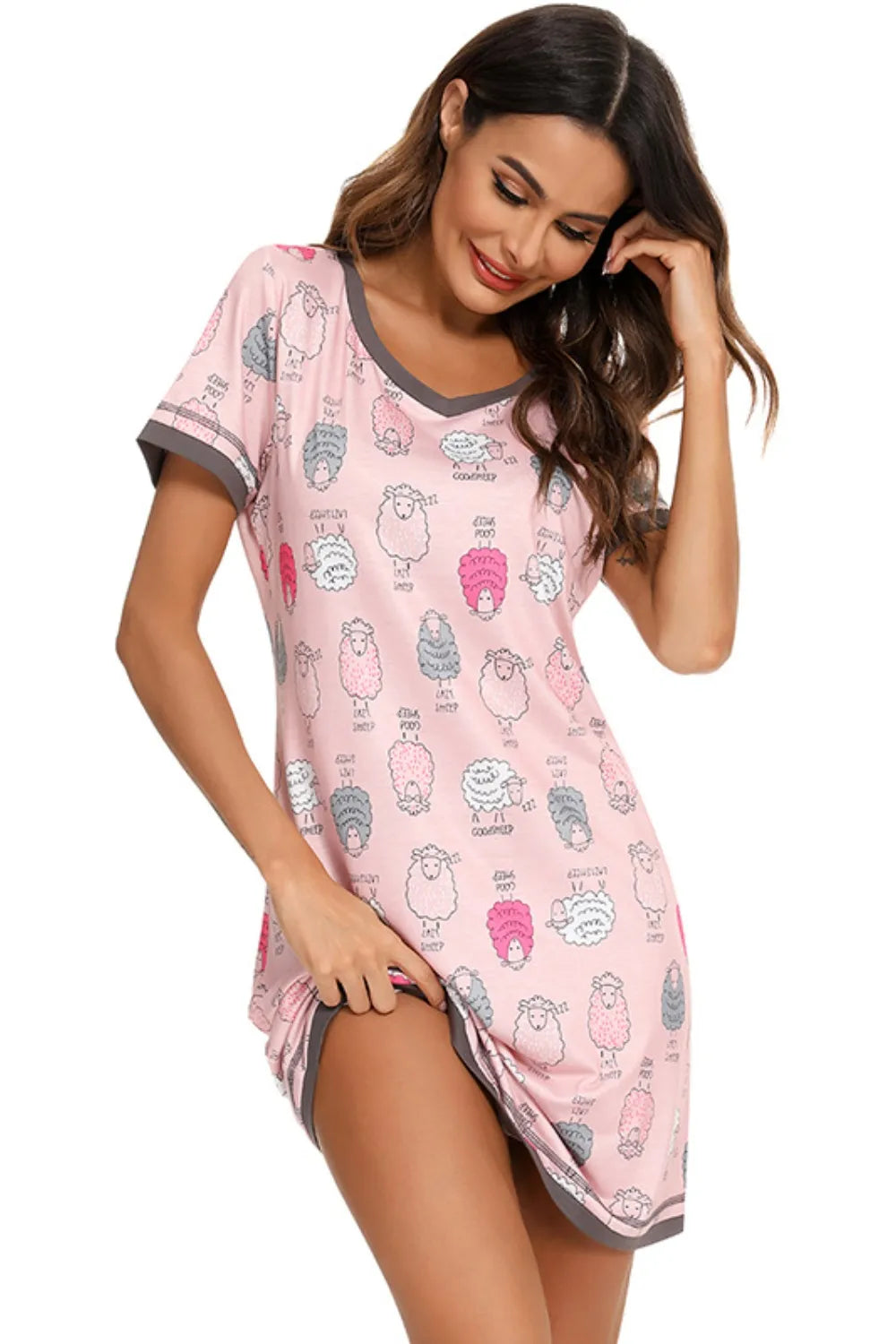 Pilar mysklänning med kontrastkant