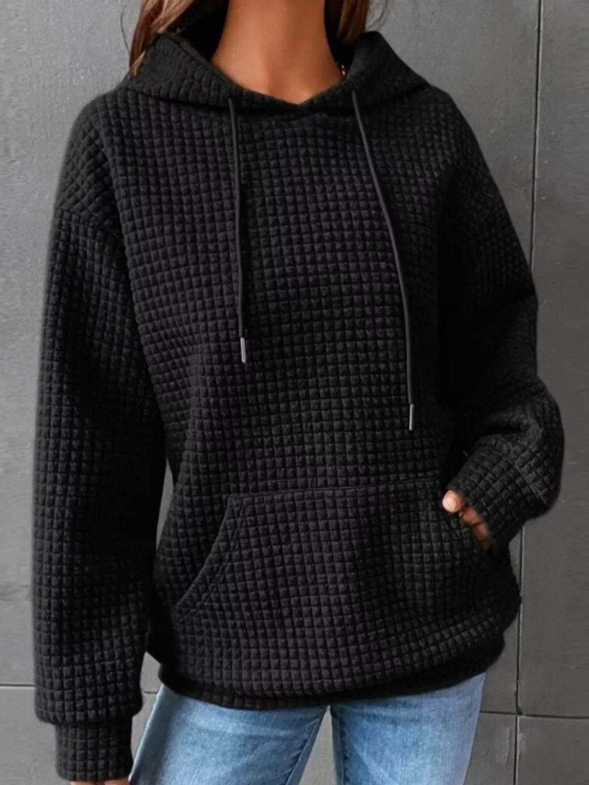 Elia texturerad hoodie