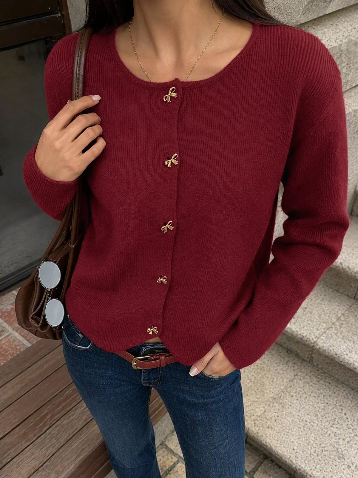 Ottilia cardigan med rosett