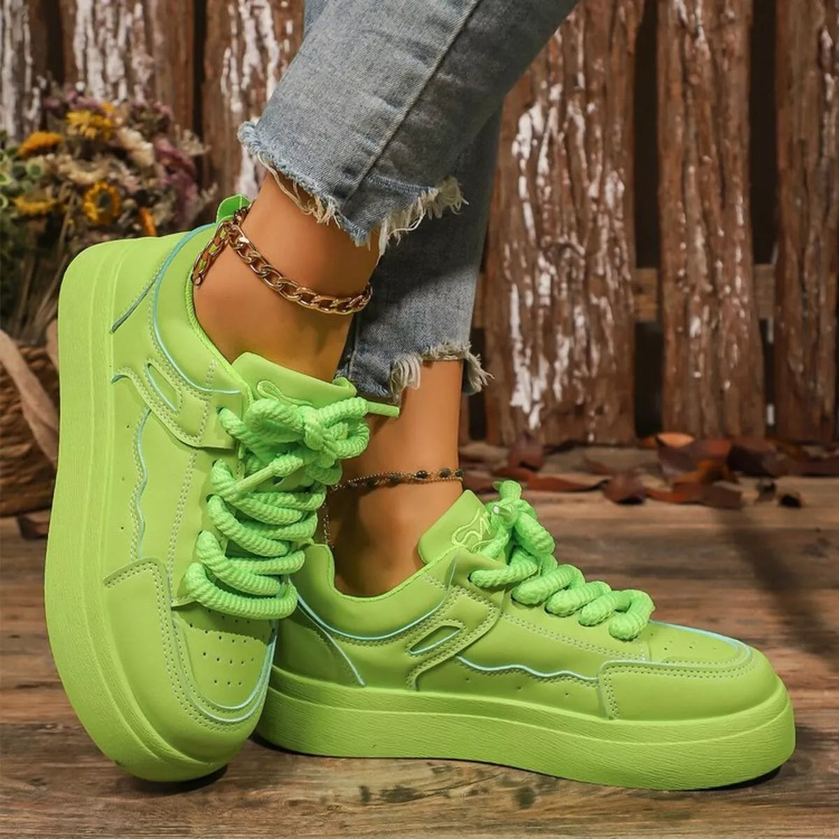 Rafaela sneakers i läderlook