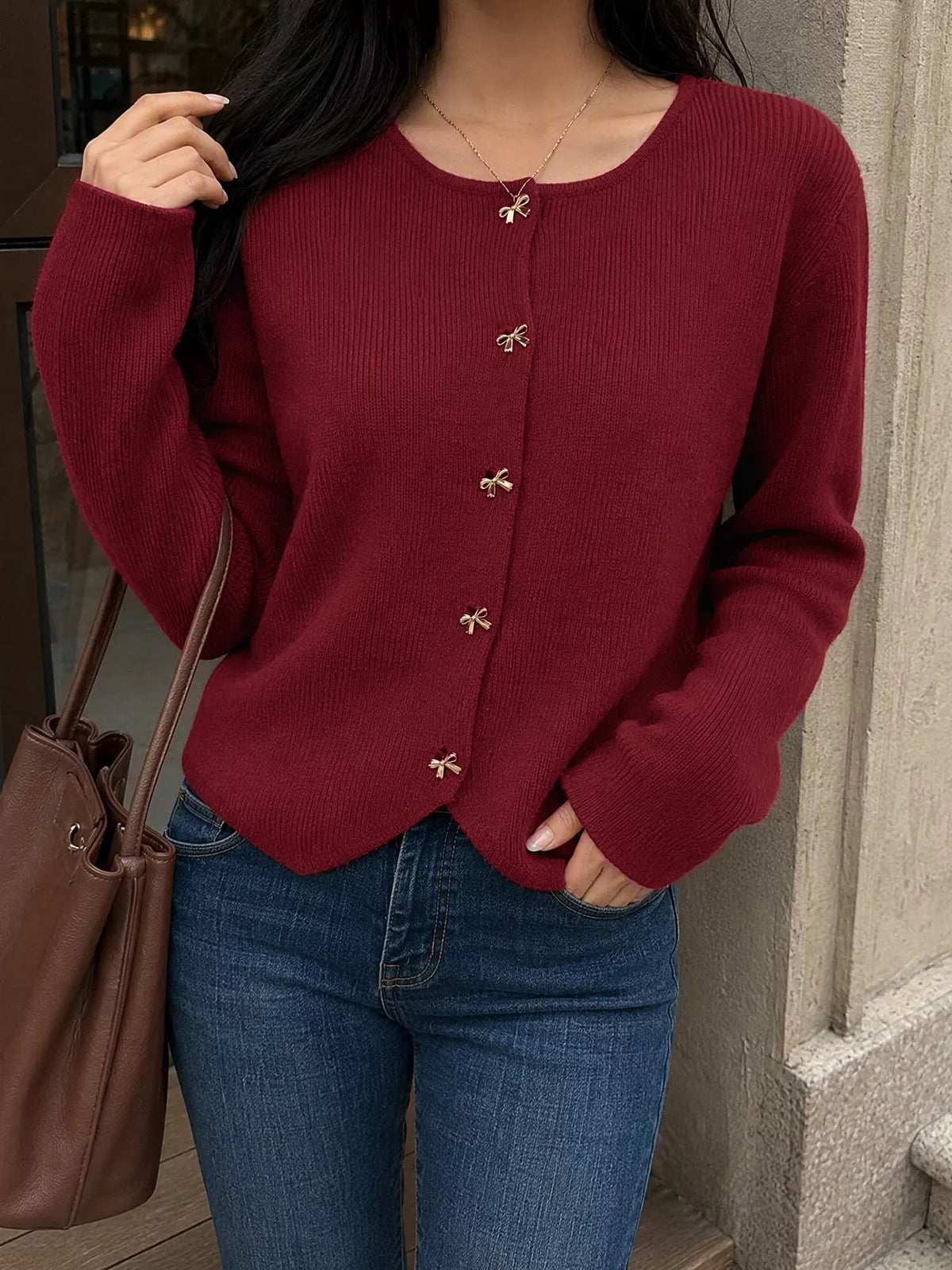 Ottilia cardigan med rosett