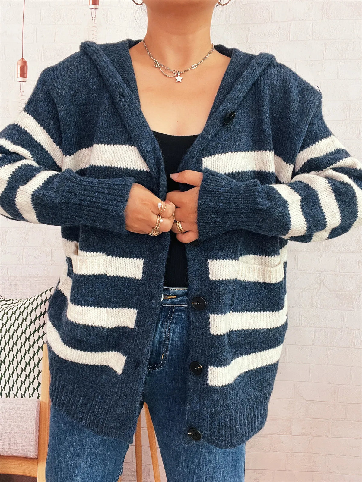 Nayla randig cardigan